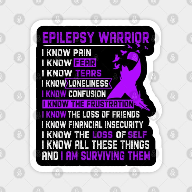 Epilepsy Awareness Support Epilepsy Warrior Gifts Magnet by ThePassion99