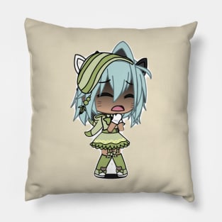 Gacha Life Shy Cute Green Dress Pillow