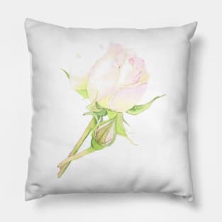 Evelyn Rose, floral watercolor Pillow