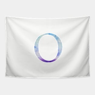 Blue Omicron Watercolor Letter Tapestry