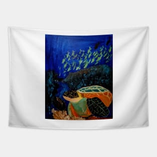 Sea turtle in the ocean Tapestry