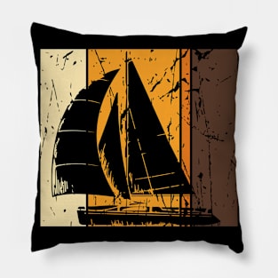 Sailing Vintage Retro Boat Water Wind Pillow