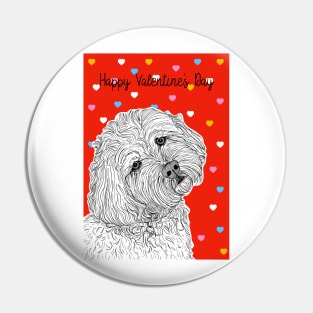 Cockapoo Valentine's Day Greeting Pin