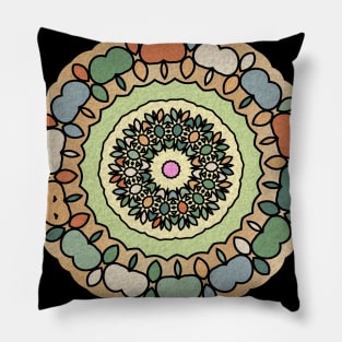 Indian grunge and decorative Mandala art vintage repeated pattern Pillow