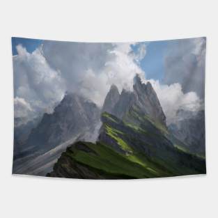 Mountain and clouds Tapestry