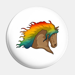 Horse with Rainbow Hairs Pin