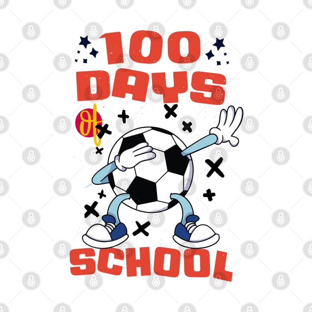 100 days of school featuring a dabbing Football #6 by XYDstore