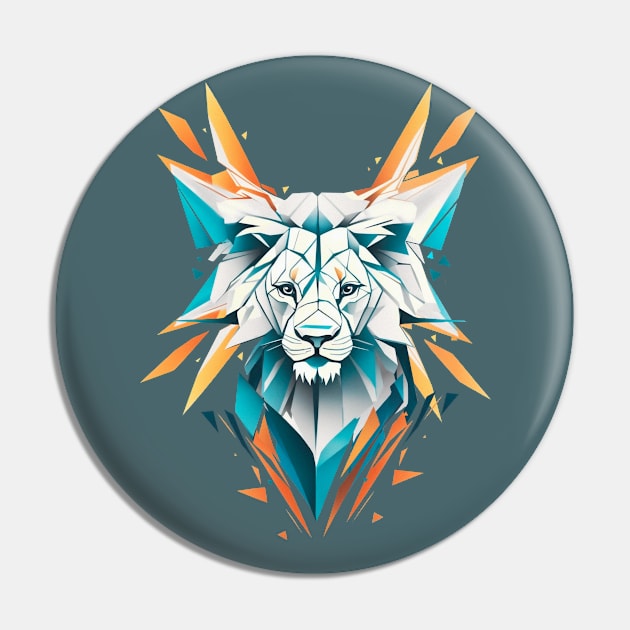 Lion polygonal design Pin by astronauticarte