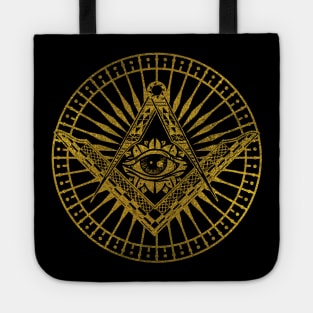 All Seeing Mystic Eye in Masonic Compass Tote