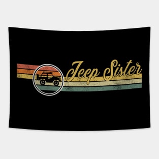 Jeep Sister Jeep Women Vintage Jeep Retro Jeep Sunset Jeep Jeeps Lover Jeep Mama Tapestry