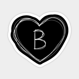 Letter B with heart frame in lineart style Magnet