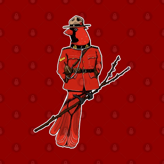 Cardinal Mountie - Canadian Birds by deancoledesign