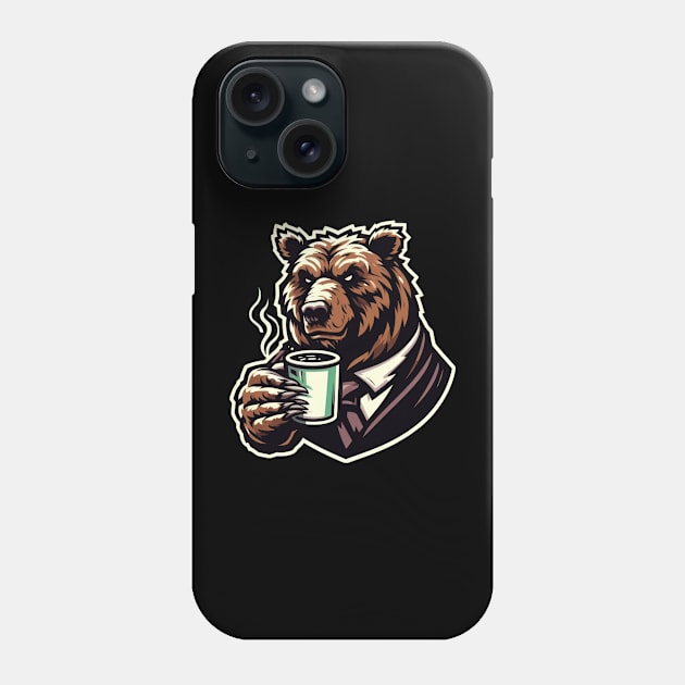 Bear's Coffee Fix Phone Case by Coffee Lover Finds