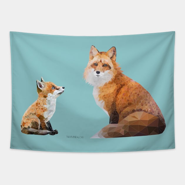 Fox Tenderness Tapestry by newmindflow