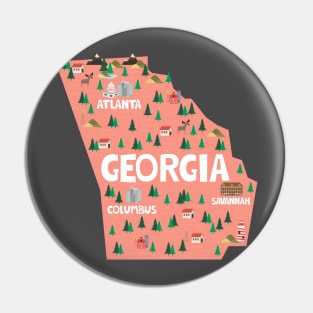 Georgia illustrated map Pin