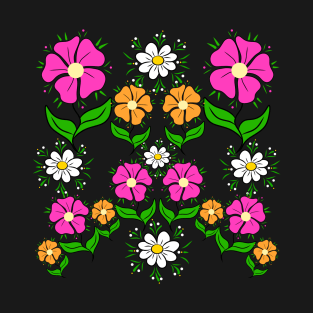 blooming flower pattern daisy blossoms blooms T-Shirt