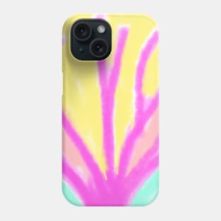 Pink yellow green watercolor abstract art Phone Case