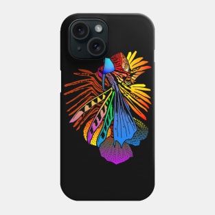 Color Burst Zebrafish Tropical Scuba Fish Stencil Phone Case