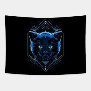 Cat head geometry illustration Tapestry