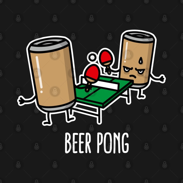 Beer pong cartoon ping pong table tennis beer can by LaundryFactory