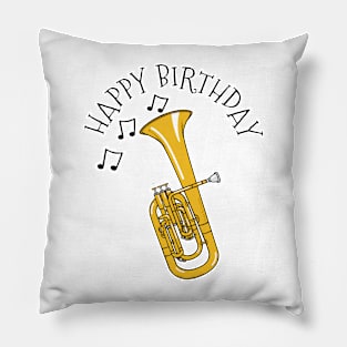 Tenor Horn Happy Birthday Hornist Brass Musician Pillow