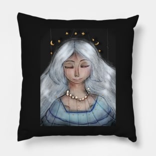 Moon Dream Woman Art Print And More Pillow