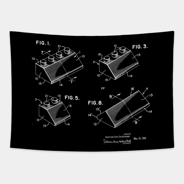 Lego Vintage Patent Image 1962 Tapestry by MadebyDesign