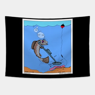 Fish Metal Detecting Funny Fishing Novelty Gift Tapestry