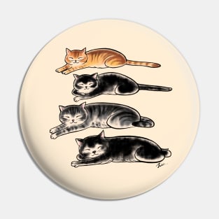 Four cats family Pin