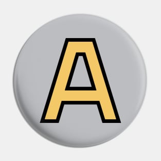 Funky Yellow Letter A Pin