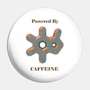 Powered By Caffeine with Caffeine Molecule Pin