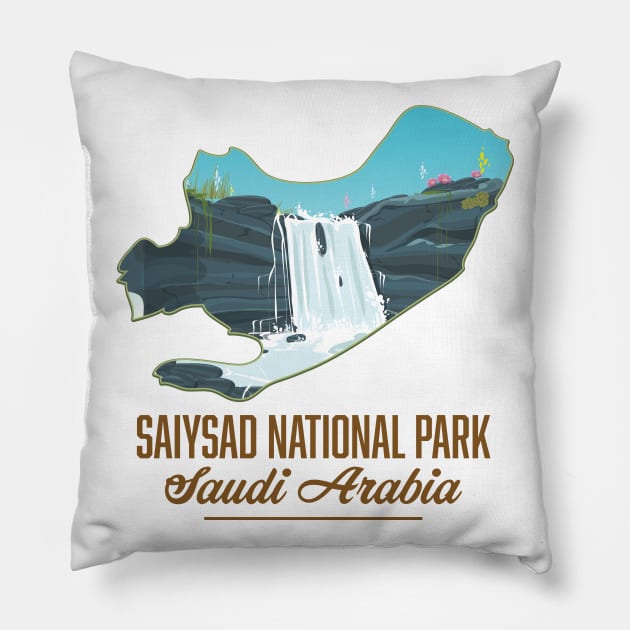 Saiysad National Park Saudi Arabia Pillow by nickemporium1