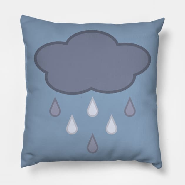 Stormy Day Rain Cloud in Blue Pillow by Kelly Gigi