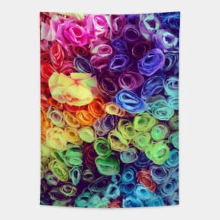 Rainbow Paper Roses Tapestry