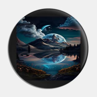 Winter Mountain Moon Pin