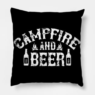 Campfire And Beer Camping Pillow