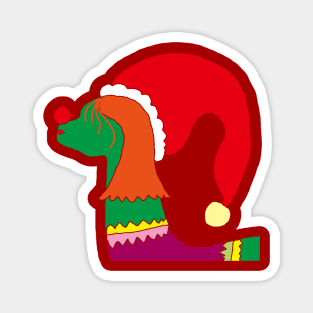 Dinosaur Christmas Magnet