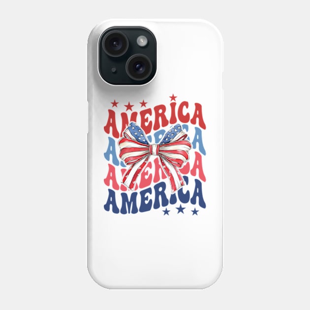 Coquette American Flag, Coquette 4th Of July, Independence Day, Fourth Of July, American Flag Phone Case by artbyGreen