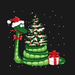 Funny Santa Snake Christmas Gift T-Shirt