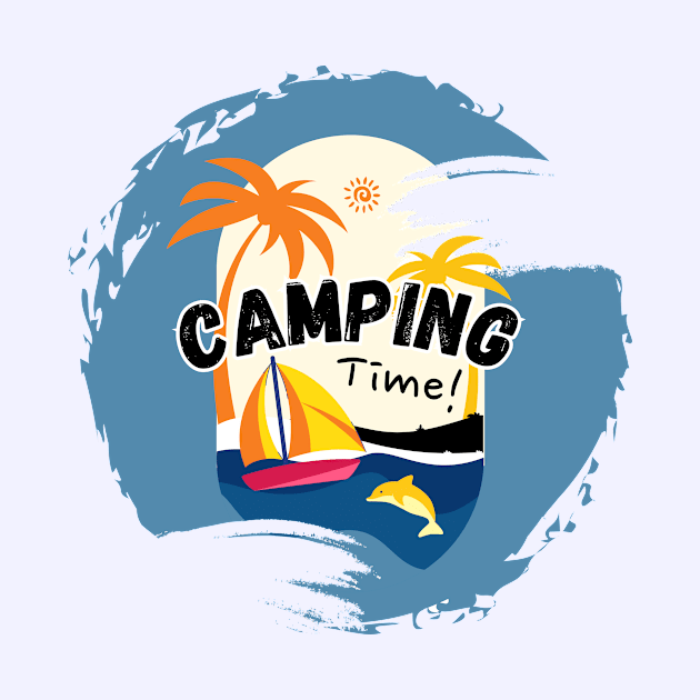 Camping Time with Sea ,Desert and Palm Trees by A.S1