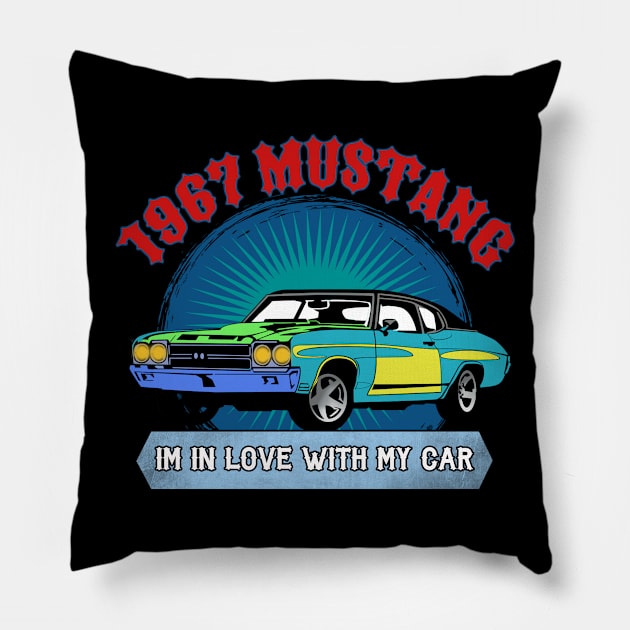 1967 MUSTANG Pillow by theanomalius_merch