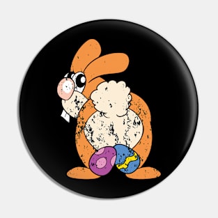 Retro Vintage Grunge Easter Bunny Pin