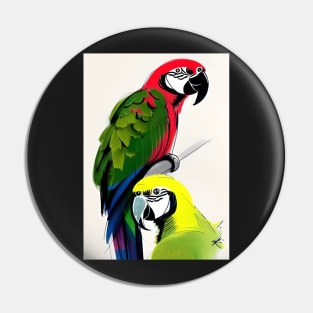 2 PARROTS TAKING A SELFIE Pin