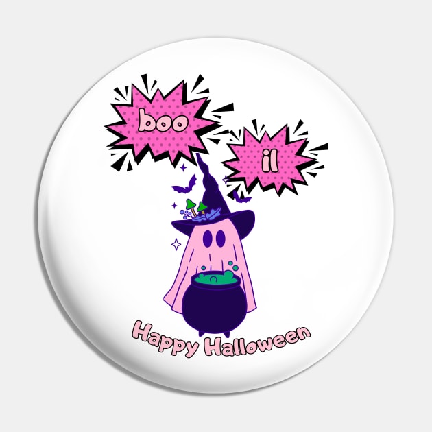 Pink Ghost boil Pin by CyberFather