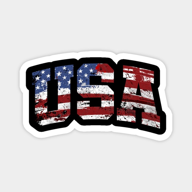 USA American Flag Vintage Magnet by KAWAIITEE