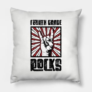 4th Grade Rocks - Red - Barn Shirt USA Pillow