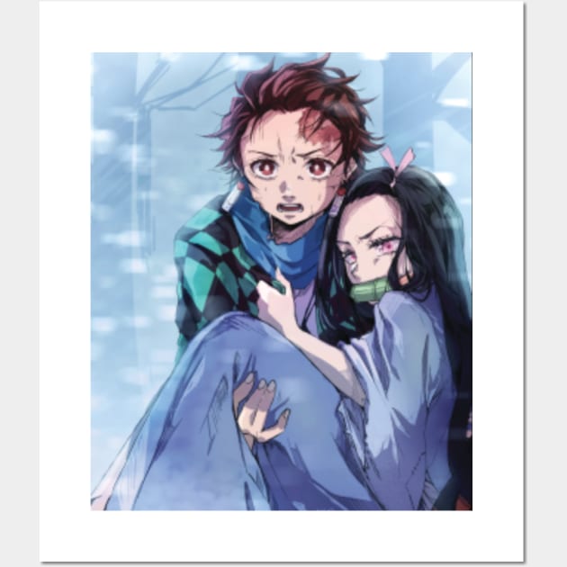 Poster Kimetsu no Yaba Tanjiro Kamada Demon Slayer Nezuko Zenitsu