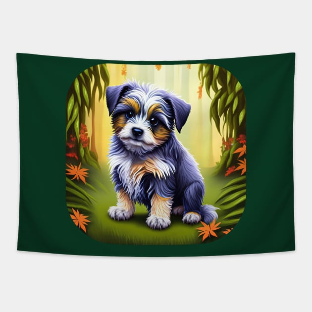 Havanese Puppy Dog Portrait Tapestry by SymbioticDesign