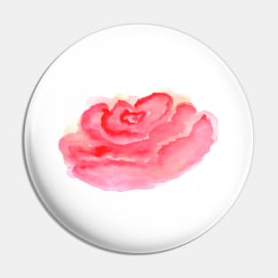 Pink watercolor rose flower, red bloom, art decoration, sketch. Illustration hand drawn modern Pin