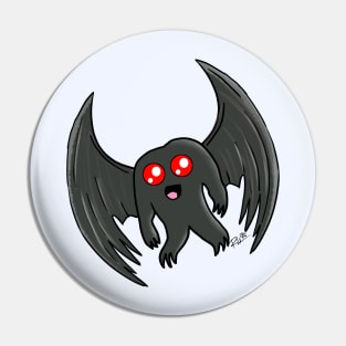 Mothman Kawaii Excited Red Pin